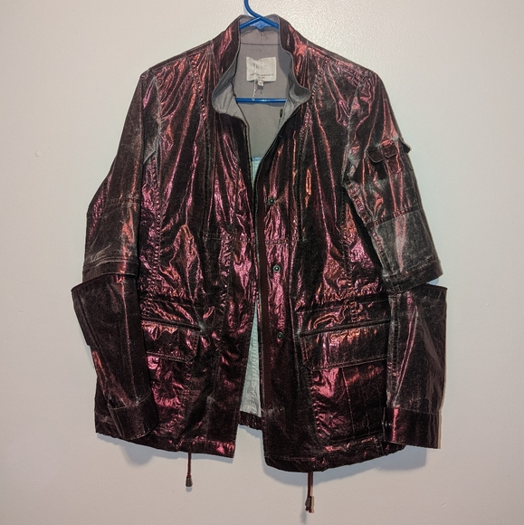 Opening Ceremony Metallic Hooded Rain Jacket - Picture 3 of 10
